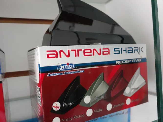 Antena de teto tubarão preta 