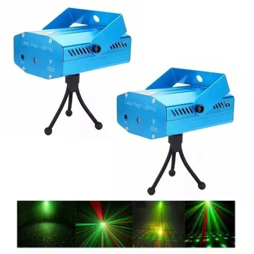 Mini Laser Projetor Holográfico Laser Strobo Festas Com 4 Desenhos Aleatorios Bivolt