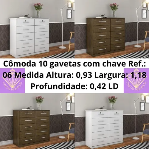 Cômoda 10 gavetas com chave Ref.: 06 LD