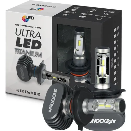 Lâmpada Ultra Led Titanium H4 6000k 50w Shock Light