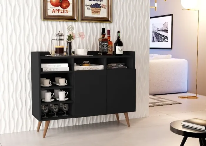 Buffet / Aparador Lívia Modelo Retrô Com Pés em Madeira! Frete + Montagem Grátis!