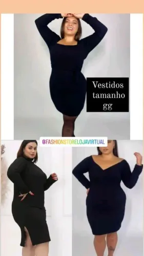 Vestidos manga longa preto tamanho gg