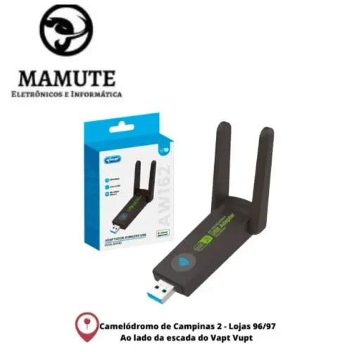 Adaptador Wifi Dual Band  Usb 3.0 1300Mbps WIireless 2.4GHz 5GHz KNUP - KP-AW162