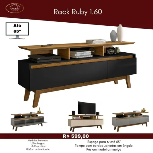 Rack para TV Ruby 1.60m novo , Entrega em 3 dias