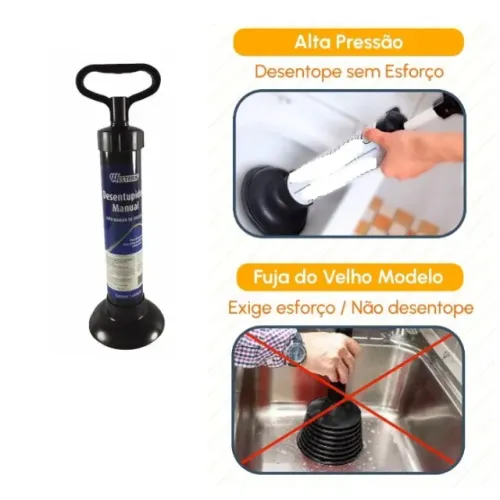 desentupidor manual bomba sucção western 37c12cm r-5002C