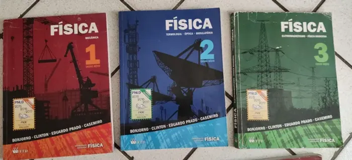 Livros Física ensino médio- 3 volumes 