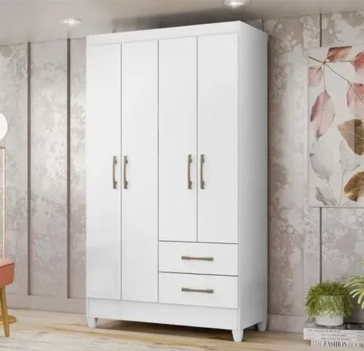 Roupeiro 4 portas com pés incluso - Entrega e montagem gratis