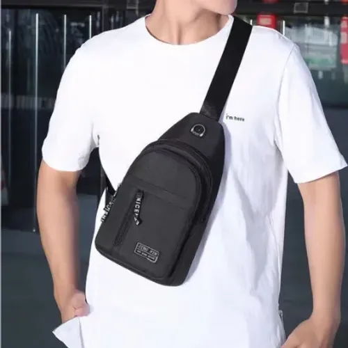 Mochila Bolsa de Peito Ombro Tiracolo Pochete Transversal com 2 Divisões  z726 