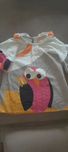Vestido infantil com estampa de coruja