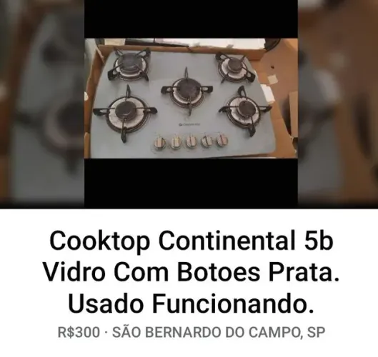 COOKTOP CONTINENTAL 5 BOCAS PAGURI 1,600. DE VIDRO JATEDO