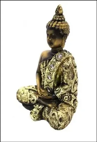 Buda Dourado De Resina - 12 Cm