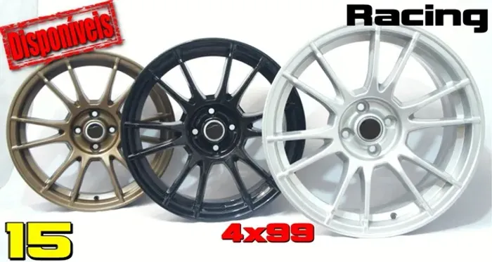 Roda aro 15 Racing S251 prata jogo novo