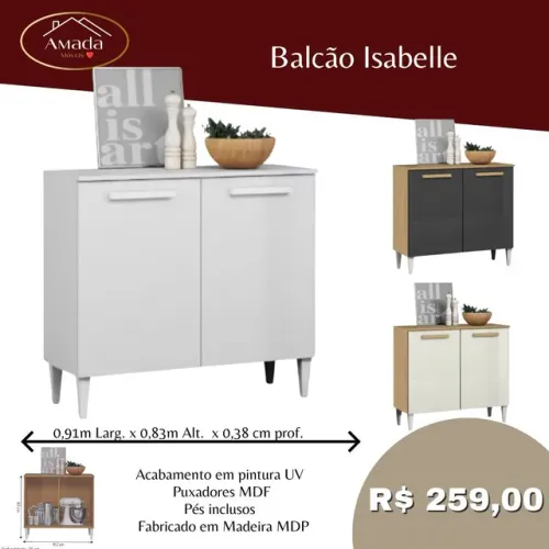 Balcão de cozinha Isabele , Entrega  em 3 dias 