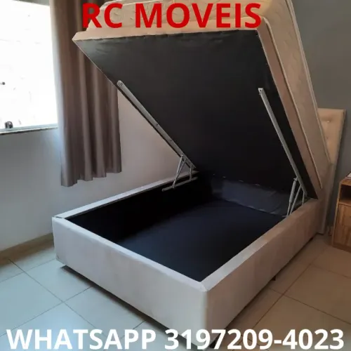 Cama Box Baú Casal Inteiriço 1.38x1.88 - Baú Blindado e Alta Capacidade