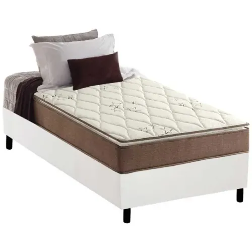 Colchão Solteiro Star Pillow In + Base Box Simples Corino- Produto Novo Entrega Rápida