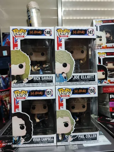 Funko pop Def leppard com os 4 integrantes 