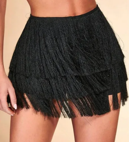 short saia de franjas NOVO!