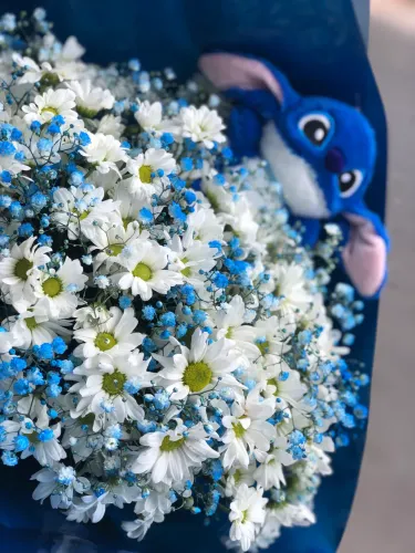 Buquê romântico, buquê de presente, buquê de aniversário, buquê com stich , buquê