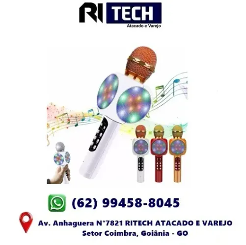 Microfone Sem Fio Bluetooth Karaoke Música Youtuber