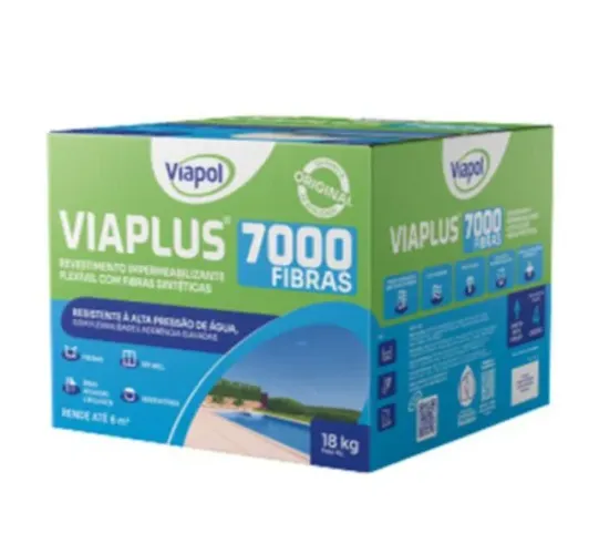 Argamassa Polimérica Impermeabilizante Viapol Viaplus 7000 Fibras 18kg Cinza