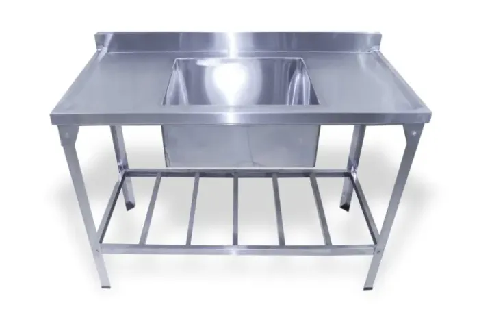 Mesa 1,17m x 55cm Aço Inox 430 Com 1 Cuba de 50x40cm Innal