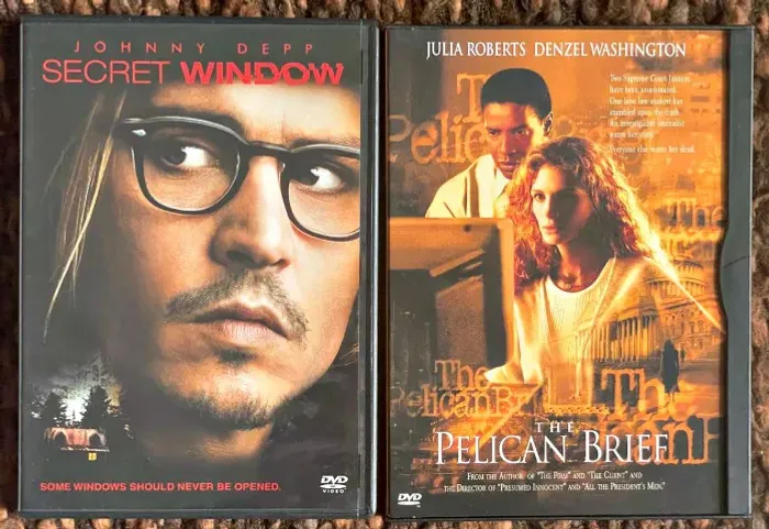 2 DVD IMPORTADOS THE PELICAN BRIEF O DOSSIÉ PELICANO e SECRET WINDOW A JANELA SECRETA