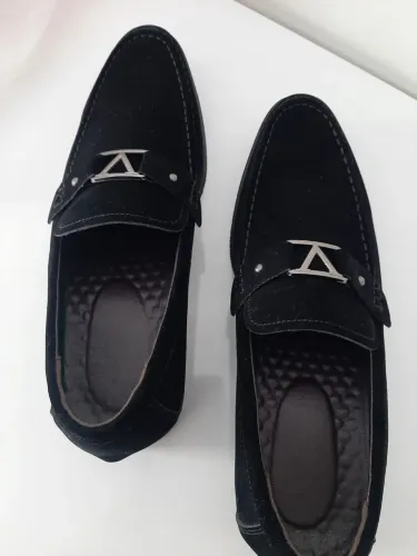 Sapatos Mocassim Couro Preto com Detalhes