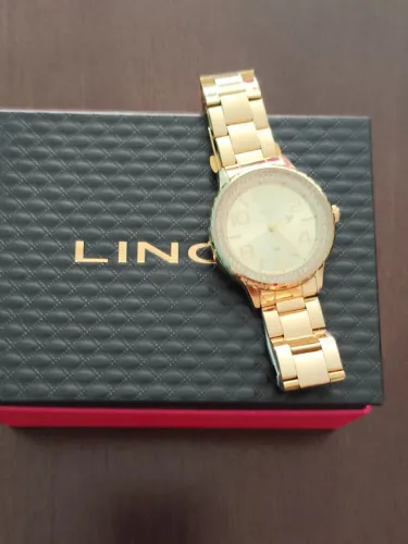 RELÓGIO FEMININO DOURADO LINCE