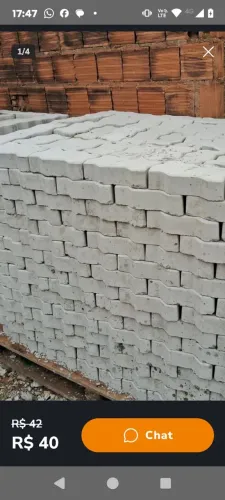 Bloquetes de concreto intertrabados para pisos ou estradas 