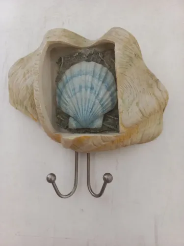 Suporte de parede decorativo concha com ganchos