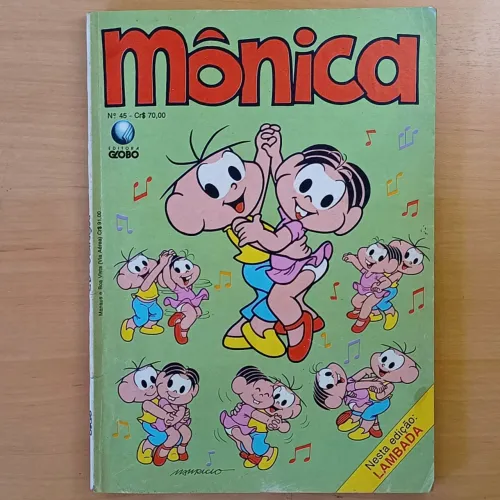 Gibi revista em quadrinhos Almanaque da Mônica N°45 Editora Globo 1990
