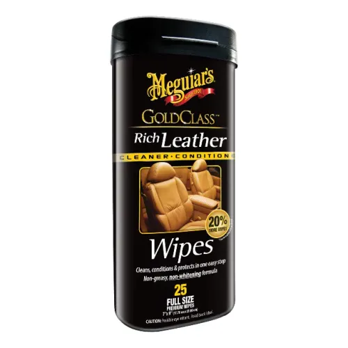 Limpador Hidratante Couro Meguiars Gold Class 25 Lenço Wipes