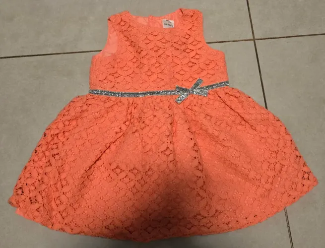 Vestido de renda rosa bebê - Carter's Tamanho 6 meses