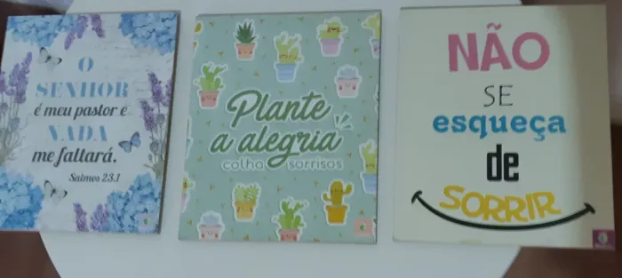03 Quadros Decorativos Frases Motivacionais