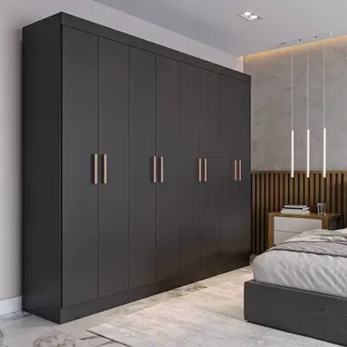 Guarda Roupa Casal 8 Portas Preto