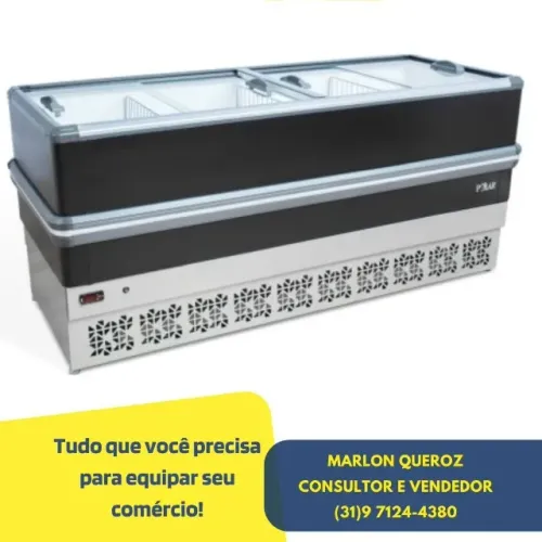 Ilha de Congelados 2M Polar Vidro Reto Nova