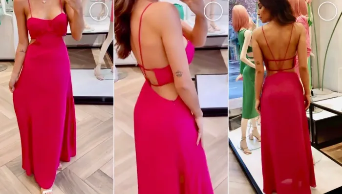 Vestido todo em crepe forrado igual foto pink da cor da foto