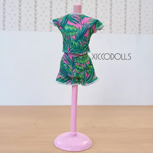 Conjunto estampado para boneca Barbie original 