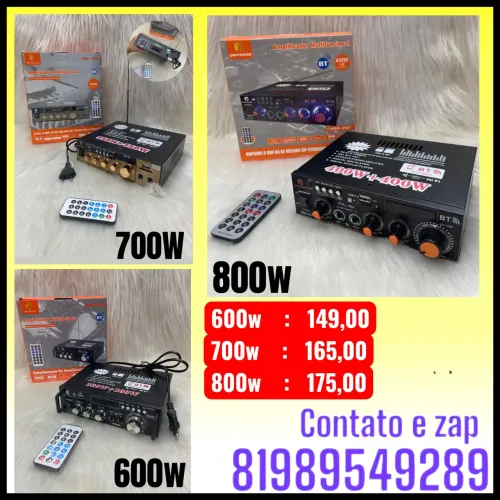 Amplificador Receiver Bluetooth Karaokê 
