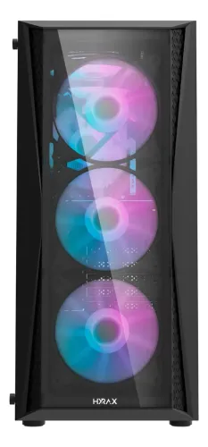 Gabinete Gamer Motospeed Hyrax Hgb600w Rgb Vidro Preto