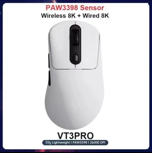 Mouse Rappo VT3 Pro White 8000hz , Novo , Com caixa 