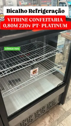 VITRINE REFRIGERADA PARA CONFEITARIA 80CM 220V PLATINUM NOVA