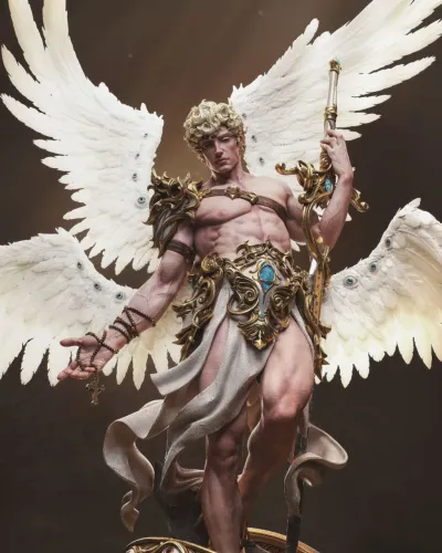 Estátua Querubim Celestial - Resina 35cm