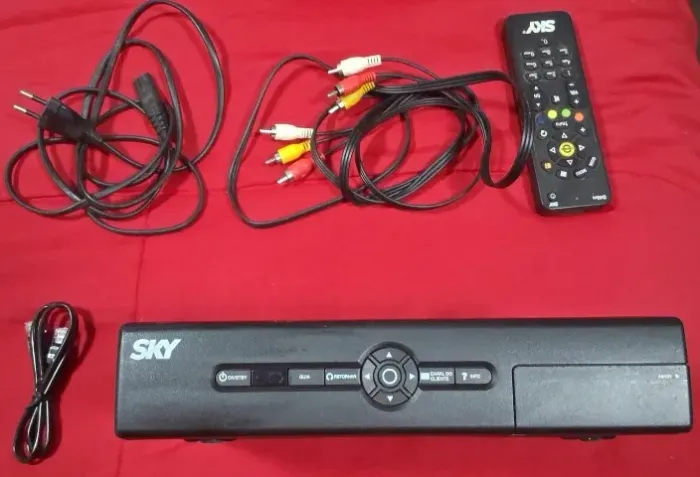 receptor SKY + controle e cabos