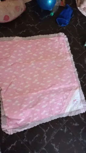 Manta de Bebê Rosa com Nuvenzinhas