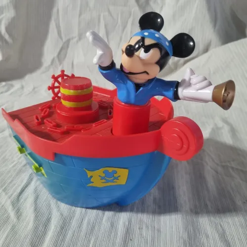 Mickey Pirata + Barco Brinquedo Disney Antigo