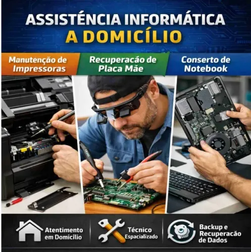 Conserto de notebook, Recuperação placa notebook, Montagem pc gamer 