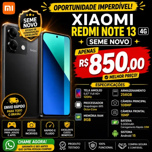 Xiaomi Redimi Note 13 - Seminovo