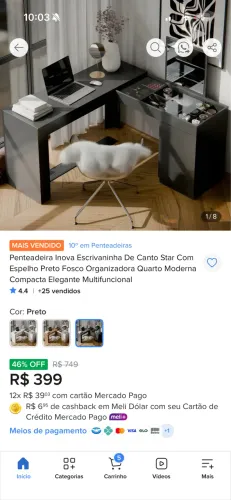 Vendo escrivaninha + penteadeira