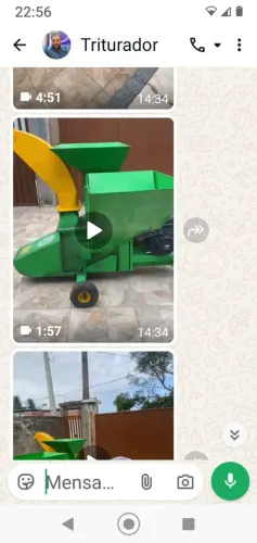Triturador de galho mais triturador de milho